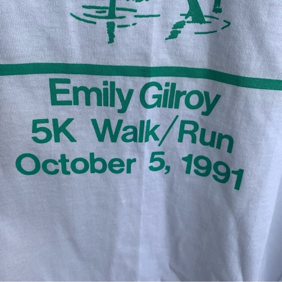 Vintage Tee Shirt Emily Gilroy 1991 Charity Event 5K Walk Run Bird Deadstock - Picture 4 of 7